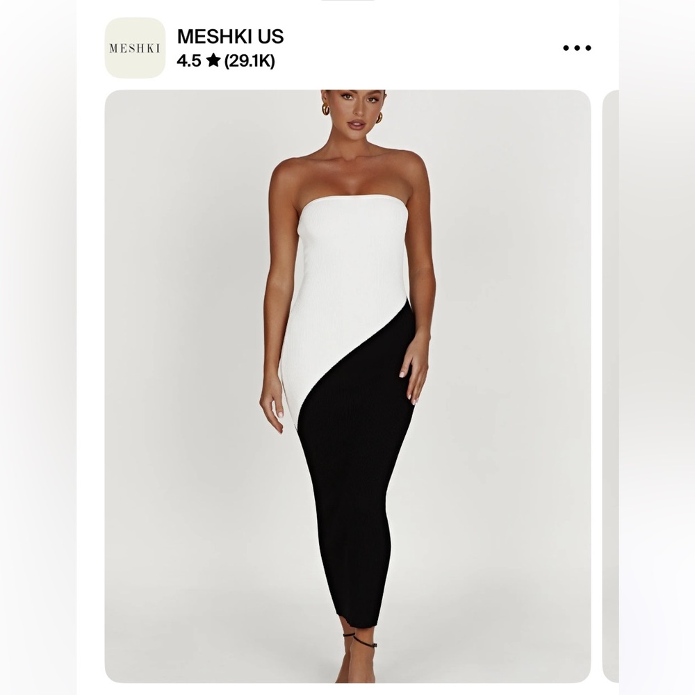 Meshki black and whittle maxi dress
